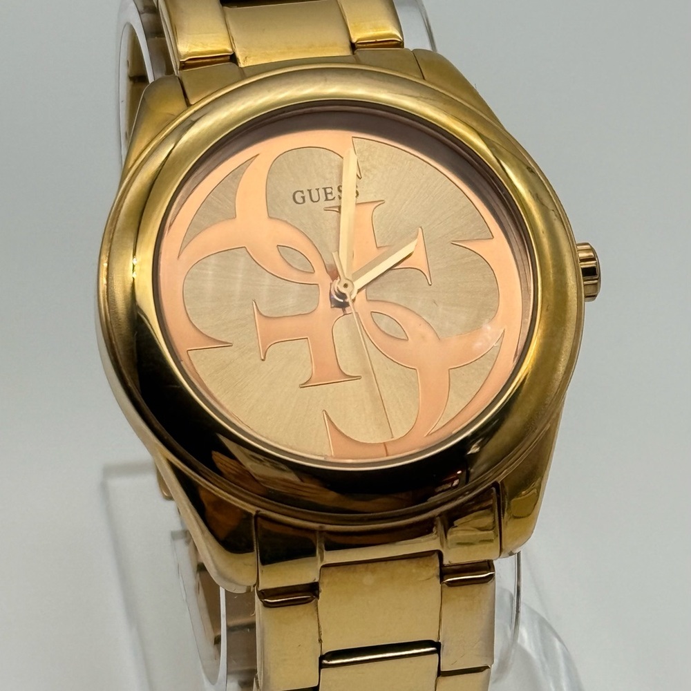 Guess G Twist gold tone watch, 40mm size case, 7in size wrist bracelet